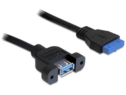 DeLOCK 0.5m USB 3.0 F/F USB cable USB A IDC Black (83118)