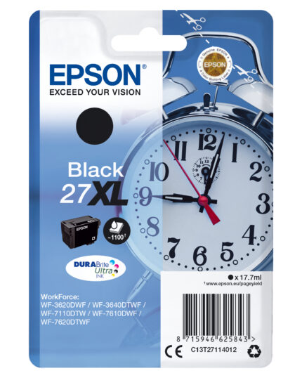 Epson C13T27114012/27XL Ink cartridge black high-capacity, 1.1K pages 17,7ml for Epson WF 3620 (C13T27114012)