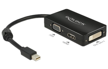 DeLOCK 0.16m DisplayPort/VGA + HDMI + DVI Mini DisplayPort VGA (D-Sub)+ HDMI + DVI Black (62631)