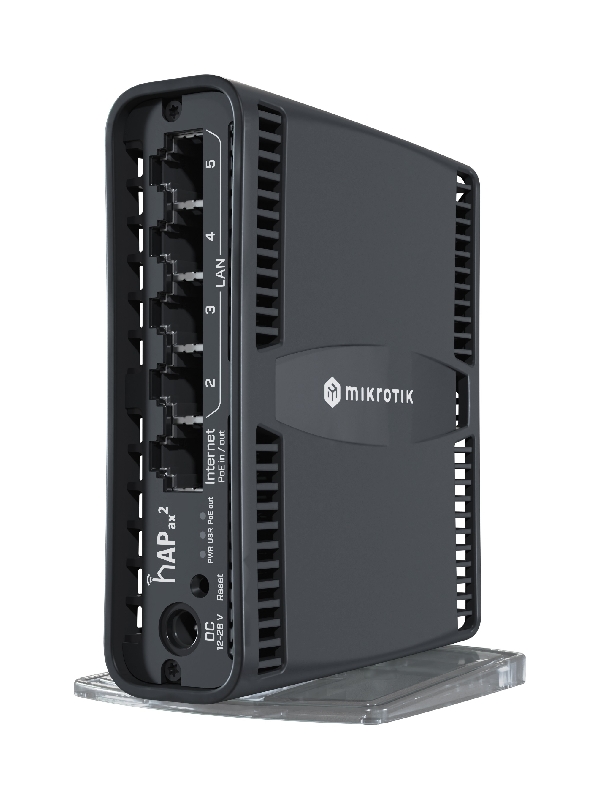 1221 Mikrotik hAP ax2 wireless router Gigabit Ethernet Dual-band (2.4 GHz / 5 GHz) Black (C52IG-5HAXD2HAXD-TC) - Image 1
