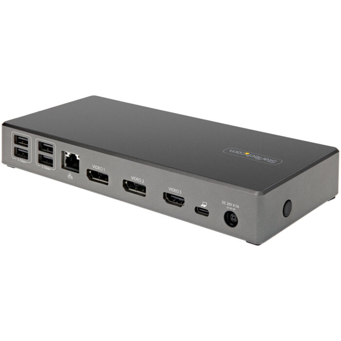 StarTech.com USB C Dock - Triple 4K Monitor USB Type-C Docking Station - 100W Power Delivery - DP 1.4 Alt Mode & DSC, 2x DisplayPort 1.4/HDMI 2.0 - 6xUSB (2x 10Gbps) - Windows/Chrome