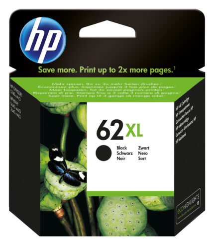 HP/62XL Printhead cartridge black high-capacity, 600 pages ISO/IEC 24711 for HP Envy 5640 (C2P05AE)