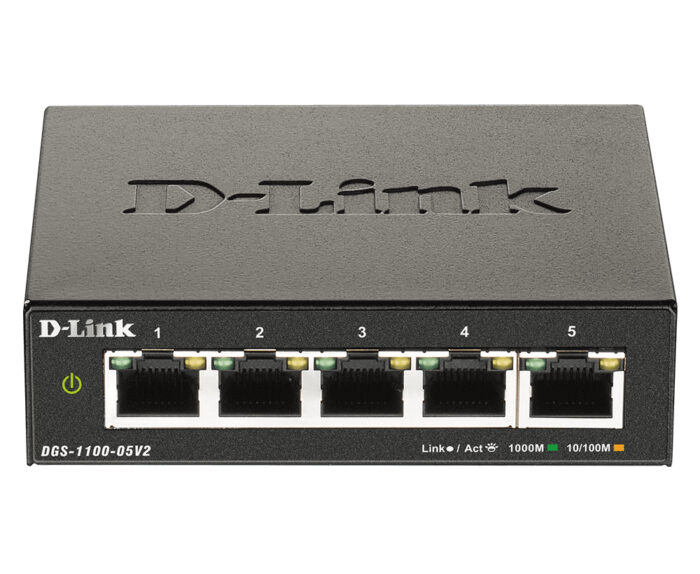 D-Link DGS-1100-05V2 network switch Smart Managed, L2, Gigabit Ethernet (10/100/1000) Black (DGS-1100-05V2/B)