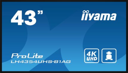 iiyama LH4354UHS-B1AG Signage Display Digital signage flat panel 108 cm (42.5") LCD Wi-Fi 500 cd/m? 4K Ultra HD Black Built-in processor Android 11 24/7 (LH4354UHS-B1AG)