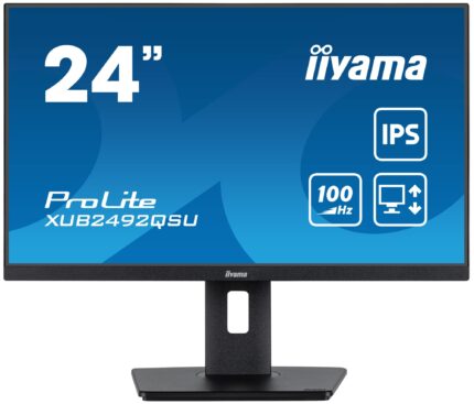 iiyama ProLite XUB2492QSU-B1 computer monitor 60.5 cm (23.8") 2560 x 1440 pixels Wide Quad HD LED Black (XUB2492QSU-B1)