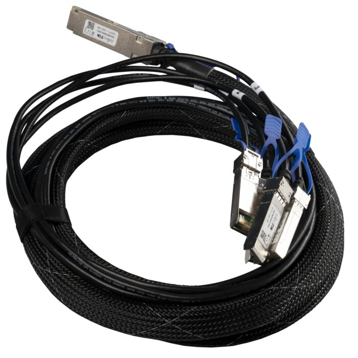 Mikrotik XQ+BC0003-XS+ InfiniBand/fibre optic cable 3 m QSFP28 4x SFP28 Black, Chrome