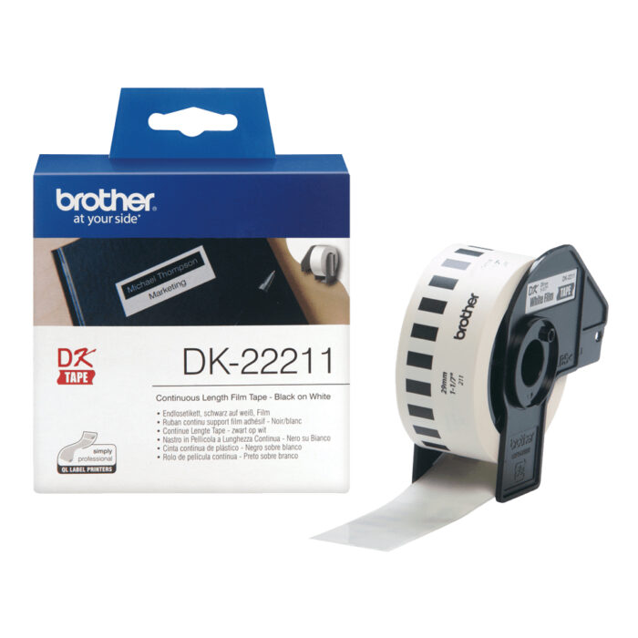 Brother DK-22211 DirectLabel Etikettes white Film 29mm x 15,24m for Brother P-Touch QL/700/800/QL 12-102mm/QL 12-103.6mm (DK22211) - Image 1