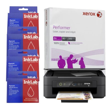 Epson Expression Home XP-2200 C11CK67401 Inkjet Printer, Colour, Wireless, All-in-One, InkLab 604 Epson Compatible Multipack Replacement Ink, Single Ream of Xerox Performer A4 80GSM Office Paper (C11CK67401BUNDLE)