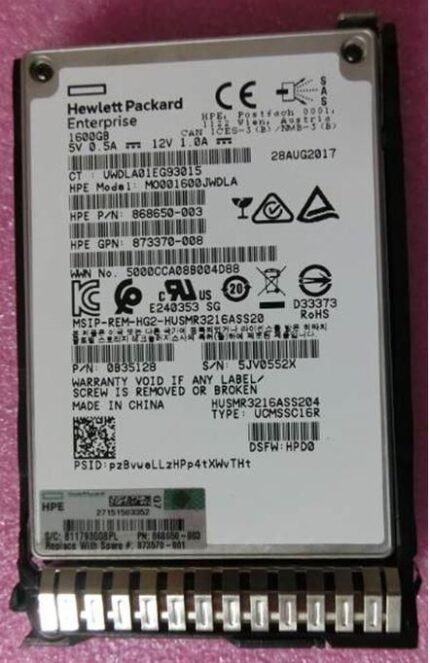 HPE 1.6TB SAS 12G SFF SC DS MU SSD (873570-001)