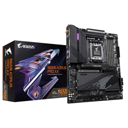 Gigabyte B650 AORUS PRO AX Motherboard - Supports AMD Ryzen 8000 CPUs, 16*+2+1 Phases Digital VRM, up to 8000MHz DDR5 (OC), 1xPCIe 5.0 + 2xPCIe 4.0 M.2, Wi-Fi 6E, 2.5GbE LAN, USB 3.2 Gen 2 (B650 AORUS PRO AX)