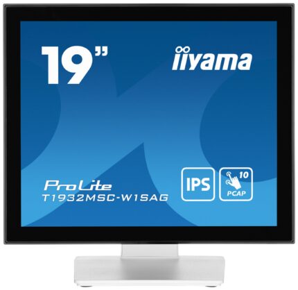 iiyama ProLite T1932MSC-W1SAG computer monitor 48.3 cm (19") 1280 x 1024 pixels Full HD LED Touchscreen Tabletop White (T1932MSC-W1SAG)