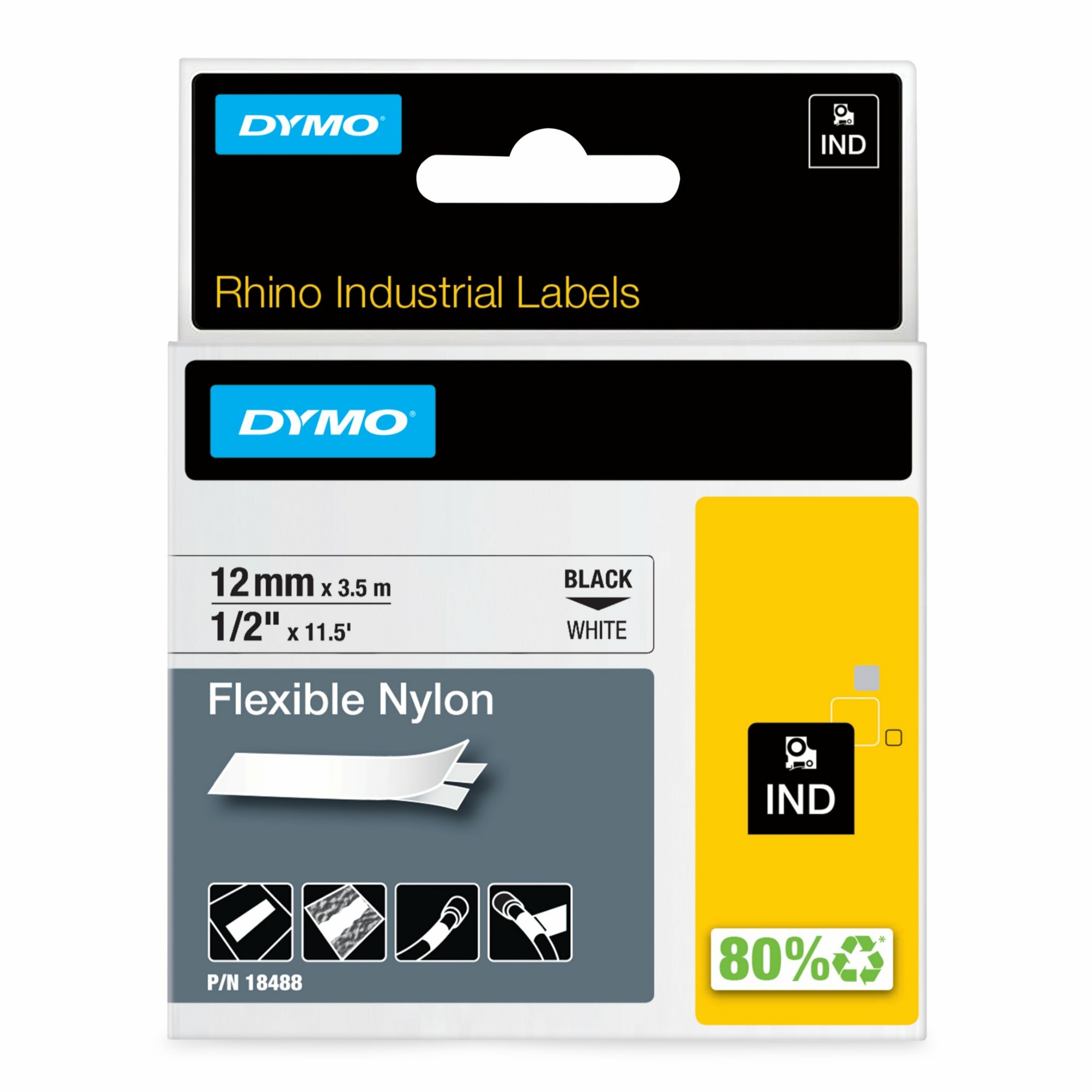 5wfN-vavck2ExNHxgs1rBg.c-r.jpg DYMO IND Flexible Nylon - 12mm x 3,5m BW (18488)