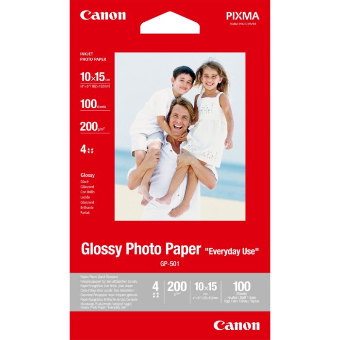 Canon GP-501 Glossy Photo Paper 4x6" - 100 Sheets (0775B003) - Image 1