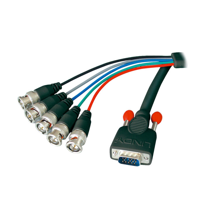 62powVooi0656VvtFBBtCw.c-r.jpg Lindy 1.8m Premium SVGA to 5 x BNC Monitor Cable