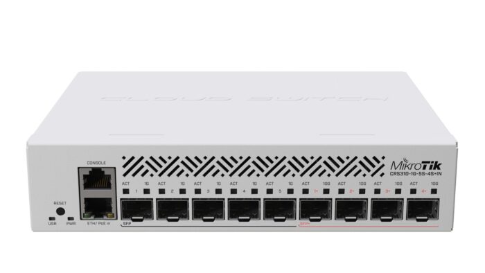 6jTOGiulBUSgUN7z6wyC-A.c-r.jpg Mikrotik network switch Managed L3 Power over Ethernet (PoE) 1U (CRS310-1G-5S-4S+IN) - Image 1