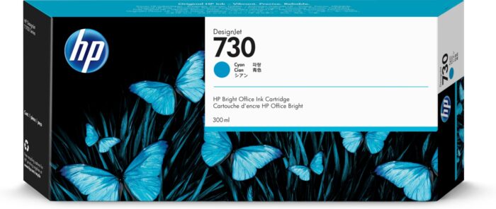 HP 730 Ink cartridge cyan 300ml for HP DesignJet T 1600/1700/940 (P2V68A)