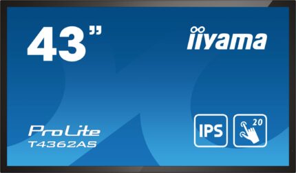 iiyama T4362AS-B1 Signage Display Interactive flat panel 108 cm (42.5") IPS 500 cd/m? 4K Ultra HD Black Touchscreen Built-in processor Android 8.0 24/7 (T4362AS-B1)