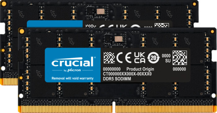 Crucial CT2K32G48C40S5 memory module 64 GB 2 x 32 GB DDR5 4800 MHz (CT2K32G48C40S5)