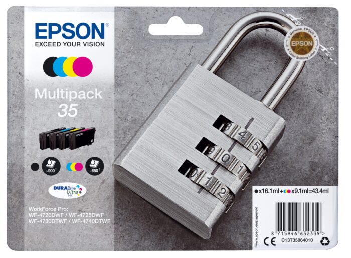Epson C13T35864010/35 Ink cartridge multi pack Bk,C,M,Y 16,1ml + 3x9,1ml Pack=4 for Epson WF-4720 (C13T35864010)