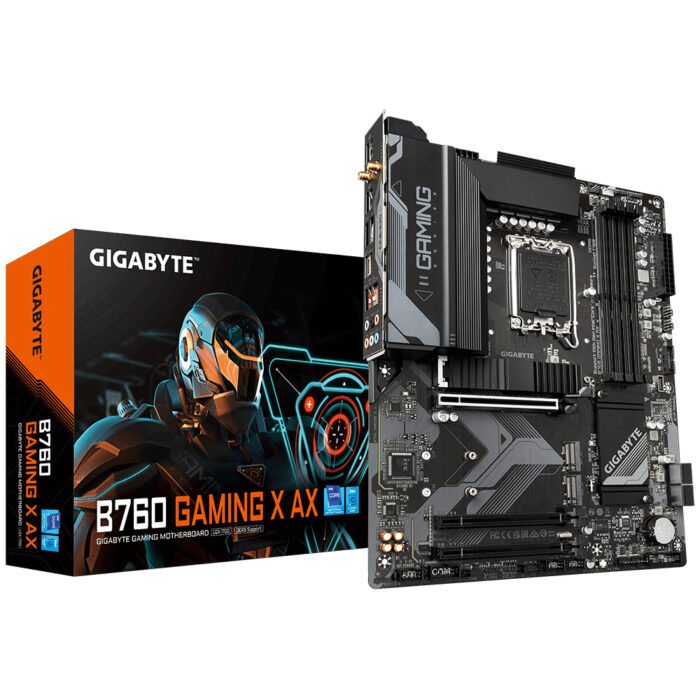 Gigabyte B760 GAMING X AX Motherboard - Supports Intel Core 14th Gen CPUs, 8+1+1 Phases Digital VRM, up to 7600MHz DDR5 (OC), 3xPCIe 4.0 M.2, Wi-Fi 6E, 2.5GbE LAN, USB 3.2 Gen 2 (B760 GAMING X AX)