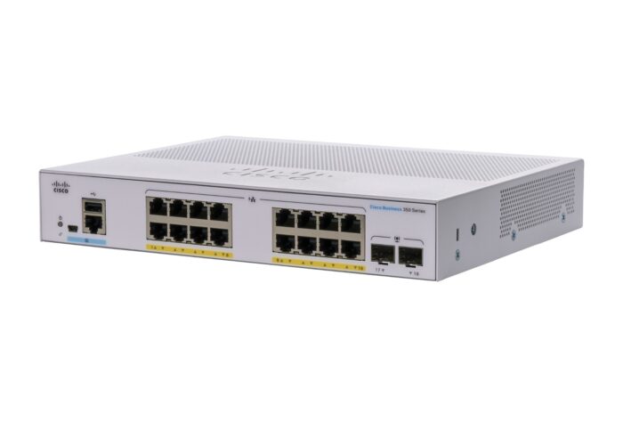 Cisco Business CBS350-16P-E-2G Managed Switch | 16 Port GE | PoE | Ext PS | 2x1G SFP | Limited Lifetime Protection (CBS350-16P-E-2G) (CBS350-16P-E-2G-UK)