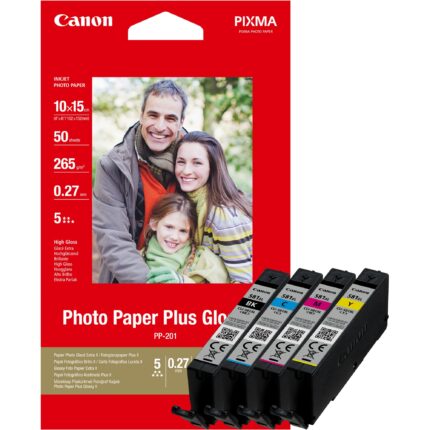 Canon 2052C004/CLI-581XL Ink cartridge multi pack Bk,C,M,Y high-capacity Blister + Photopaper 50 sheet, 4x3.12K pages ISO/IEC 19752 8,3ml Pack=4 for Canon Pixma TS 6150/8150 (2052C004)