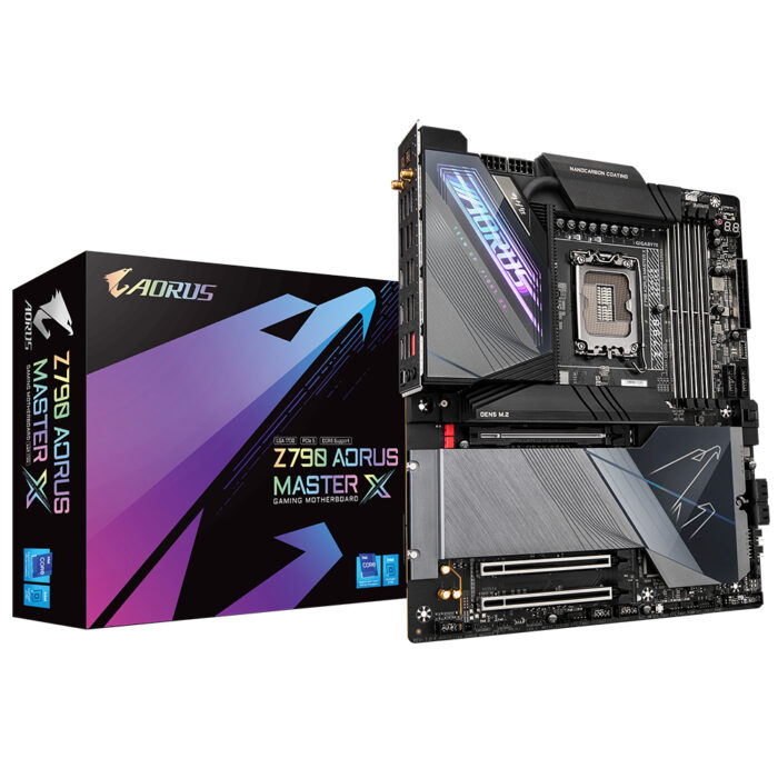 Gigabyte Z790 AORUS MASTER X Motherboard- Supports Intel 13th Gen CPUs, 20+1+2 phases VRM, up to 8266MHz DDR5 (OC), 1x PCIe 5.0 + 4x PCIe 4.0 M2, 10GbE LAN, Wi-Fi 7, USB 3.2 Gen 2x2 (Z790 AORUS MASTER X)