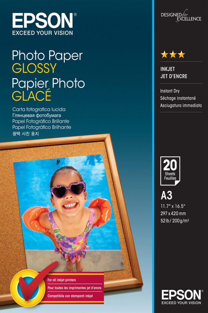 pson Photo Paper Glossy - A3 - 20 sheets (C13S042536)