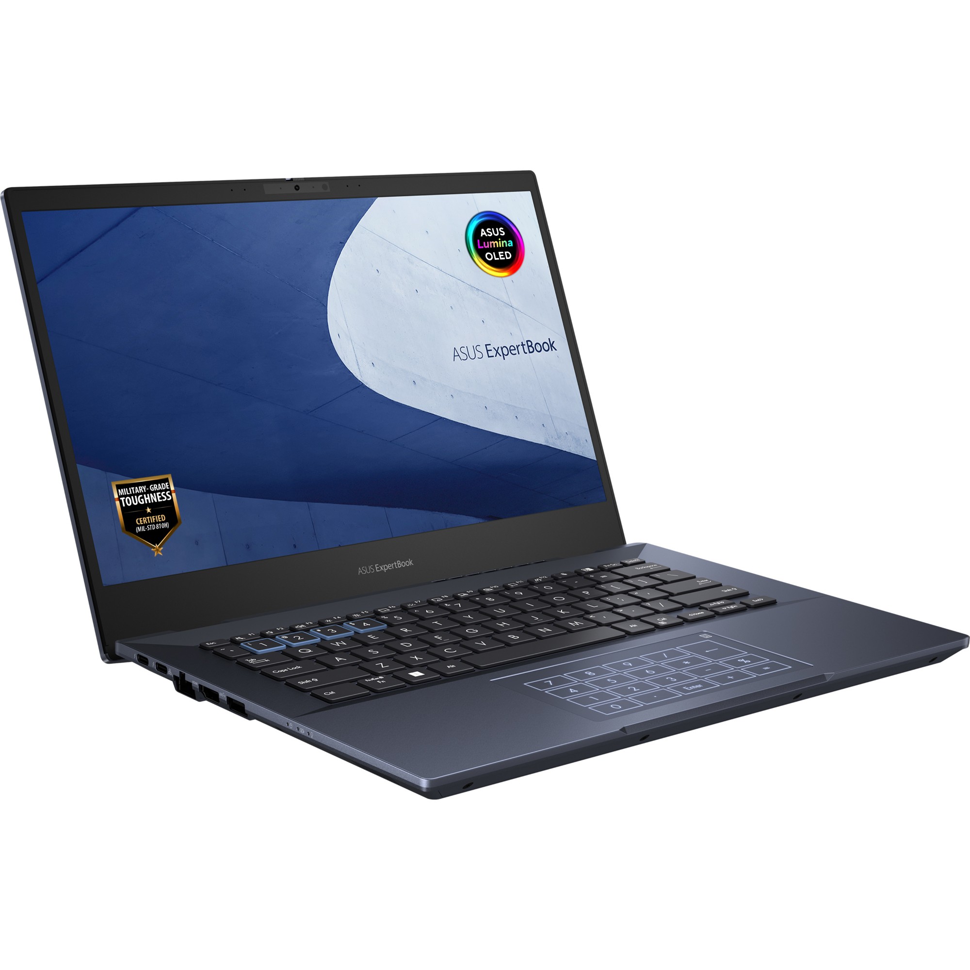 B5602CBA-L2I5X ASUS ExpertBook B5 OLED B5602CBA-L2i5X Laptop 40.6 cm (16") WQUXGA Intel Core i5 i5-1240P 8 GB DDR5-SDRAM 256 GB SSD Wi-Fi 6E (802.11ax) Windows 11 Pro Black (B5602CBA-L2I5X) - Image 1
