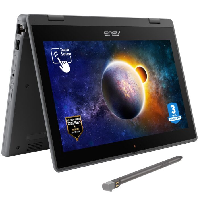 BR1100F-CDXA-3Y ASUS BR1100F-CDXA-3Y Hybrid (2-in-1) 29.5 cm (11.6") Touchscreen HD Intel Celeron N N4500 4 GB DDR4-SDRAM 128 GB eMMC Wi-Fi 6 (802.11ax) Windows 11 Pro Academic Grey (BR1100F-CDXA-3Y) - Image 1
