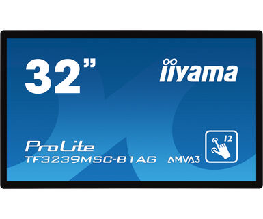 iiyama ProLite TF3239MSC-B1AG computer monitor 80 cm (31.5") 1920 x 1080 pixels Full HD LED Touchscreen Multi-user Black (TF3239MSC-B1AG)