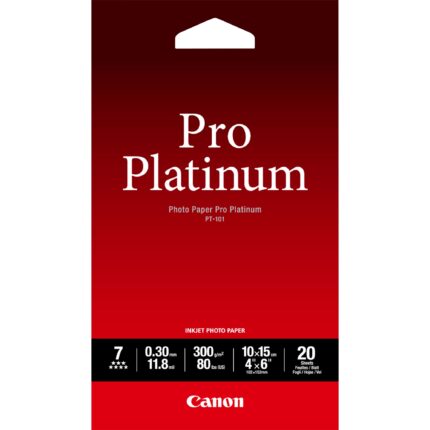 Canon PT-101 Pro Platinum Photo Paper 4x6" - 20 Sheets (2768B013)