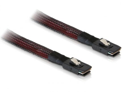 DeLOCK M/M SAS Cable 0.1 m Black, Red (83073)