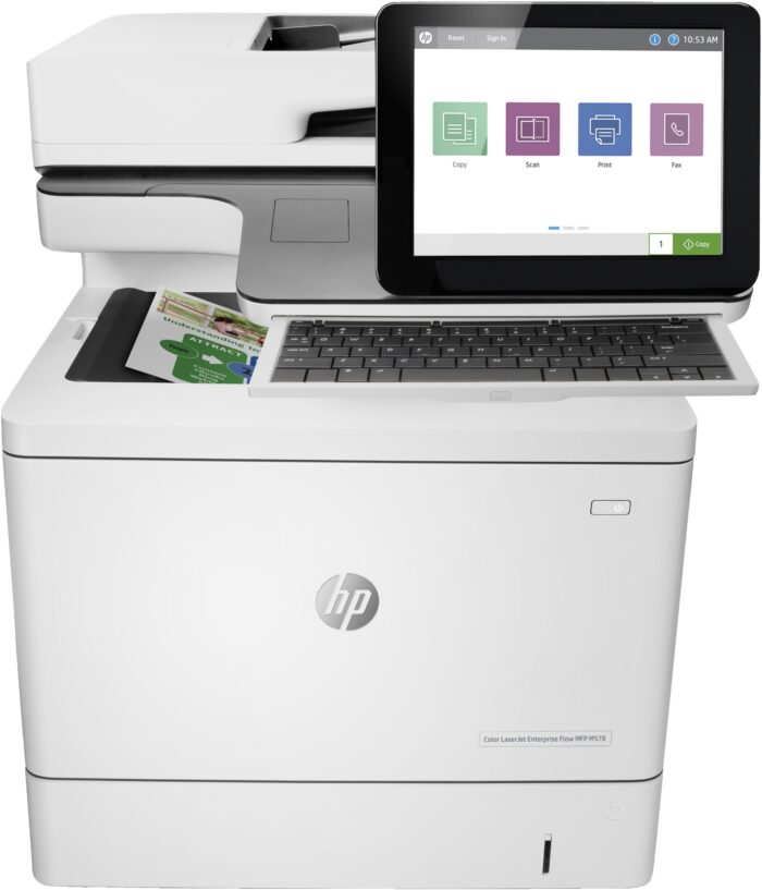 HP Color LaserJet Enterprise Flow MFP M578c, Print, copy, scan, fax, Two-sided printing; 100-sheet ADF; Energy Efficient (7ZU87A#B19)