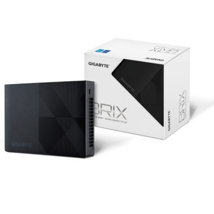 Gigabyte BRIX Barebone Kit, Intel Pentium N200 3.2GHz Quad Core CPU, 1 x DDR4 3200 SO-DIMM Slot, 2 x M.2 Slots, Wireless AX & Bluetooth 5.2 (GB-BN1P-N200)