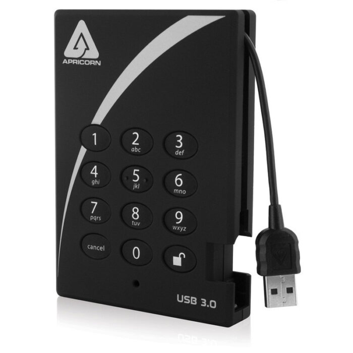 Apricorn A25-3PL256-1000 external hard drive 1 TB Black (A25-3PL256-1000) - Image 1