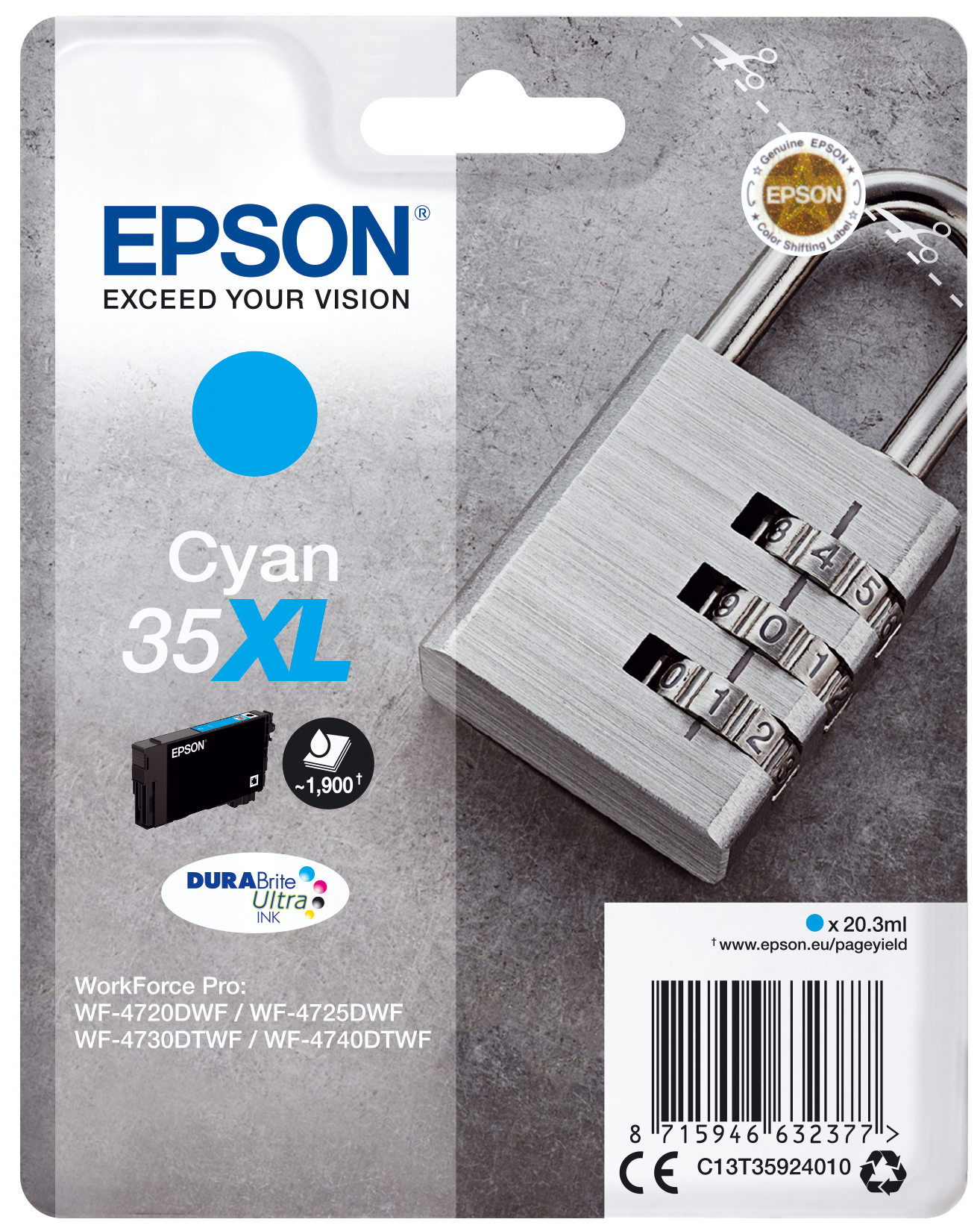 EgG3VeZank2Sjl5ZLrruVg.c-r.jpg Epson C13T35924010/35XL Ink cartridge cyan high-capacity, 1.9K pages 20,3ml for Epson WF-4720 (C13T35924010)