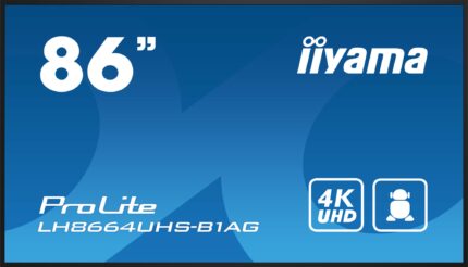 iiyama PROLITE Digital A-board 2.18 m (86") LED Wi-Fi 500 cd/m? 4K Ultra HD Black Built-in processor Android 11 24/7 (LH8664UHS-B1AG)