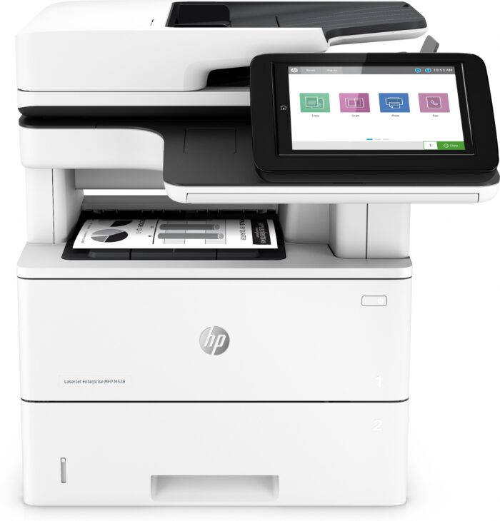 G1xE_fULS02vNvSmG90azg.c-r.jpg HP LaserJet Enterprise MFP M528dn, Print, copy, scan and optional fax, Front-facing USB printing; Scan to email; Two-sided printing; Two-sided scanning (1PV64A#B19)