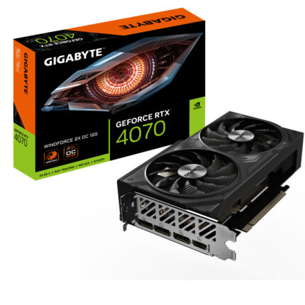 Gigabyte GeForce RTX 4070 WINDFORCE 2X OC 12G Graphics Card - 12GB GDDR6X, 192bit, PCI-E 4.0, 2490MHz Core Clock, 3 x DisplayPort 1.4a, 1 x HDMI 2.1a, NVIDIA DLSS 3, (GV-N4070WF2OC-12GD)