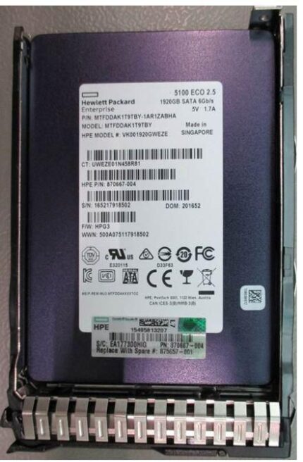 HPE SSD 1.92TB SFF SATA RI DS SC (875657-001)