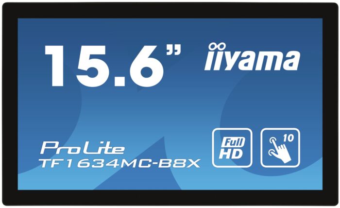 iiyama ProLite TF1634MC-B8X computer monitor 39.6 cm (15.6") 1920 x 1080 pixels Full HD LED Touchscreen Multi-user Black (TF1634MC-B8X)