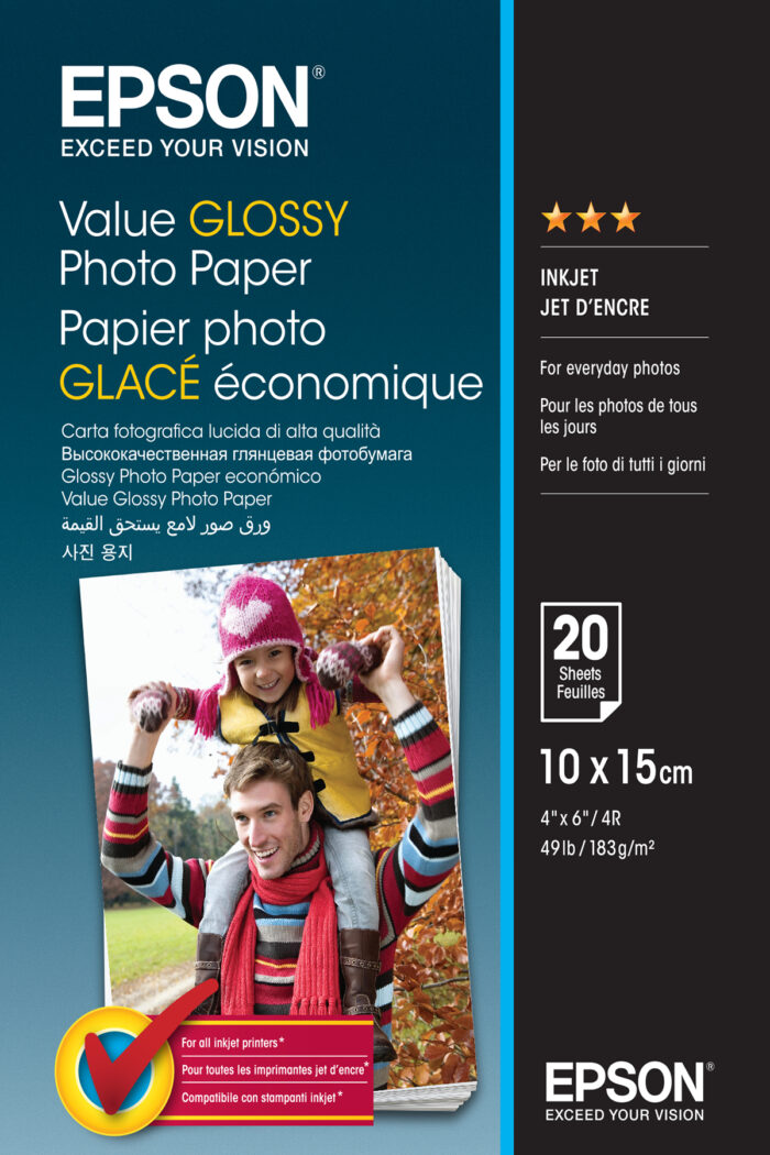 Epson Value Glossy Photo Paper - 10x15cm - 20 sheets (C13S400037)