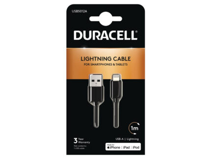 Duracell Sync/Charge Cable 1 Metre Black (USB5012A)