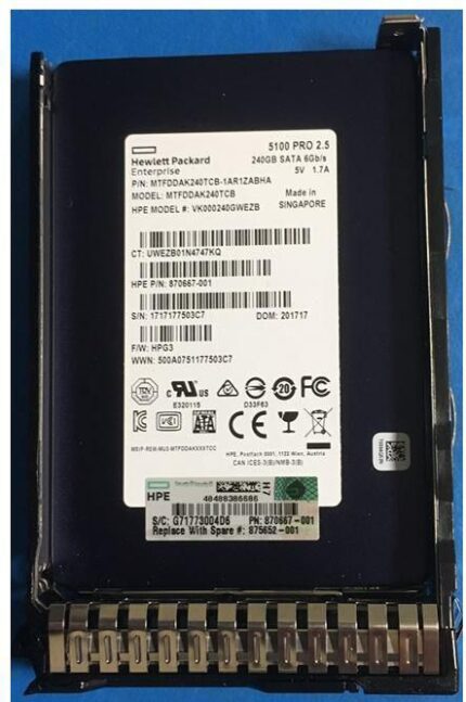 HPE SSD 240GB SFF SATA RI DS SC (875652-001)