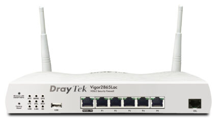 DrayTek V2865LAC wireless router Gigabit Ethernet Dual-band (2.4 GHz / 5 GHz) 4G Grey (V2865LAC-K)