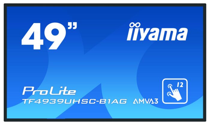 iiyama ProLite TF4939UHSC-B1AG computer monitor 124.5 cm (49") 3840 x 2160 pixels 4K Ultra HD LED Touchscreen Multi-user Black (TF4939UHSC-B1AG)