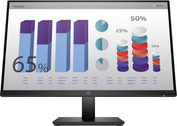 HP P24q G4 computer monitor 60.5 cm (23.8") 2560 x 1440 pixels Quad HD LED Black (8MB10AT#ABB)