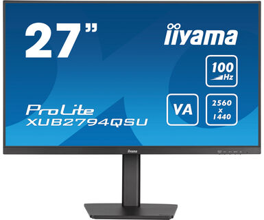 iiyama ProLite XUB2794QSU-B6 computer monitor 68.6 cm (27") 2560 x 1440 pixels Wide Quad HD LCD Black (XUB2794QSU-B6)