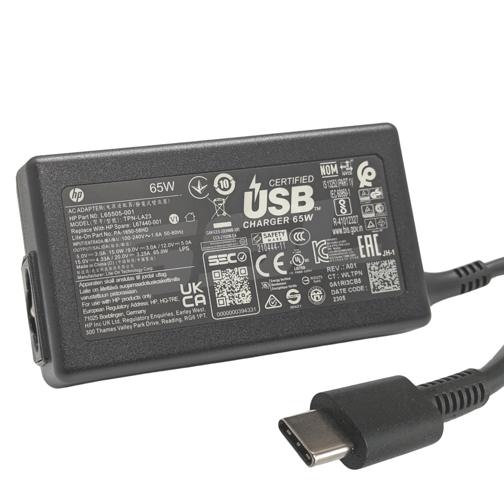 L21487-001 HP 65W TRAVEL ADPTR NPFC USB-C(L21487-001)